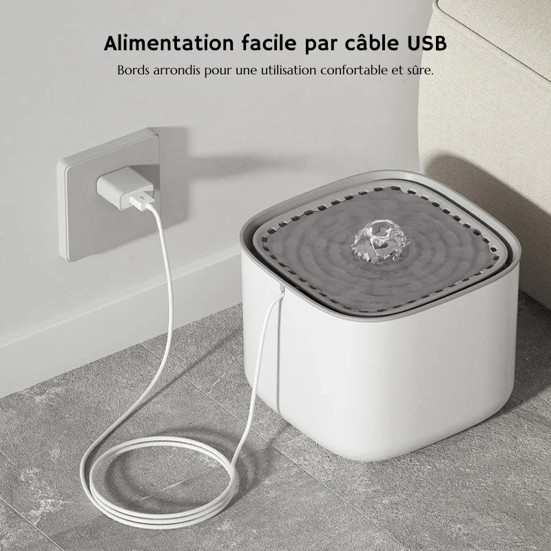 Fontaine à eau pour chat 3L - silencieuse, filtrante - TeckHydra Lite