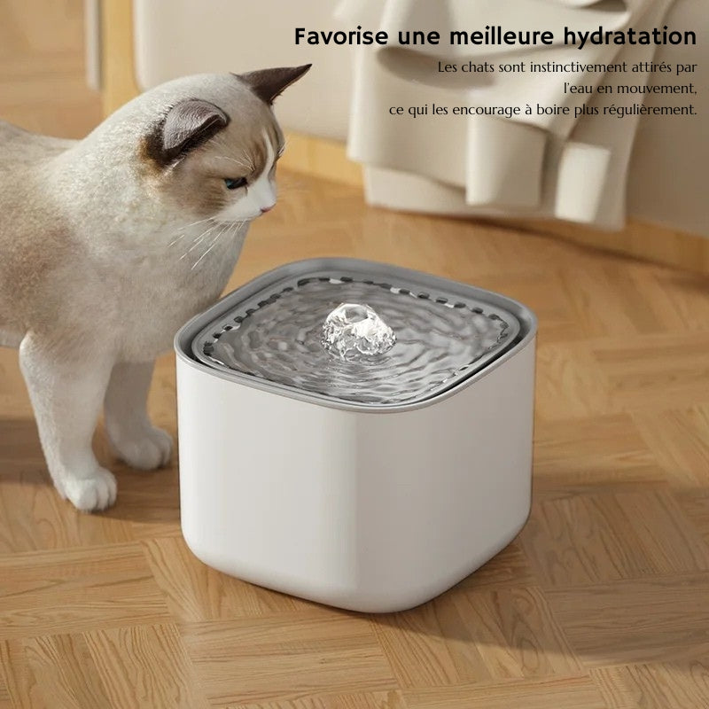 Fontaine à eau pour chat 3L - silencieuse, filtrante - TeckHydra Lite