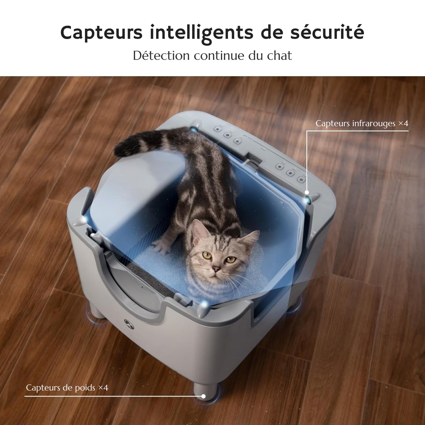 Litière autonettoyante pour chat – automatique, compacte et sans odeur – TeckFuroo One
