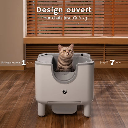 Litière autonettoyante pour chat – automatique, compacte et sans odeur – TeckFuroo One