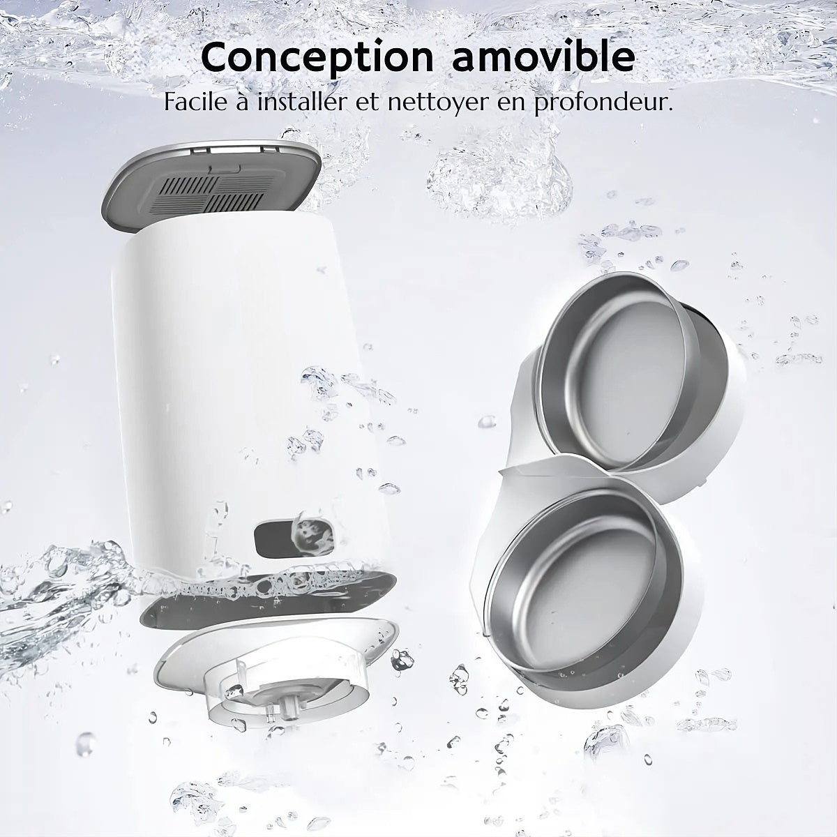 Distributeur de croquettes double pour chats – automatique Wi-Fi – TeckRoje Max