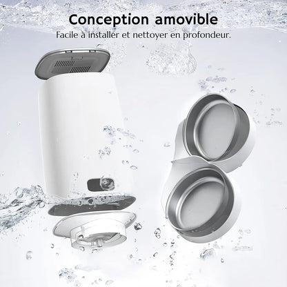 Distributeur de croquettes double pour chats – automatique Wi-Fi – TeckRoje Max