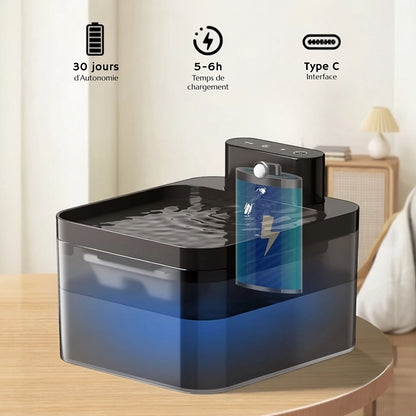 Fontaine à eau pour chat – sans fil, silencieuse et filtrante – TeckHydra