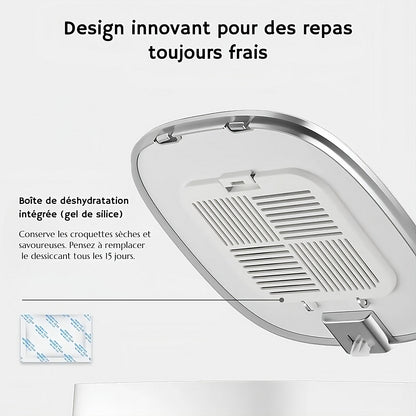 Distributeur de croquettes double pour chats – automatique Wi-Fi – TeckRoje Max