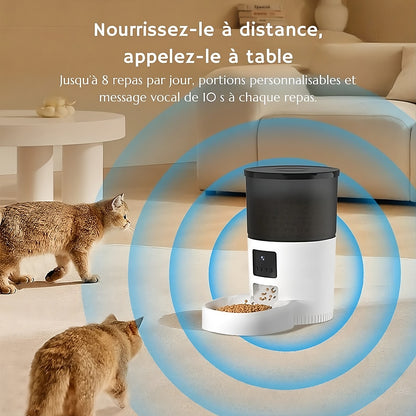 Distributeur de croquettes pour chat – automatique avec caméra et enregistreur vocal – TeckRoje One